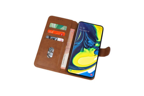 Hoesje Geschikt voor Samsung Galaxy A80 / A90 - Kaarthouder Book Case Telefoonhoesje - Bruin