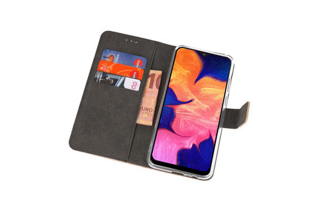 Booktype Telefoonhoesjes - Bookcase Hoesje - Wallet Case -  Geschikt voor Samsung Galaxy A10 - Goud