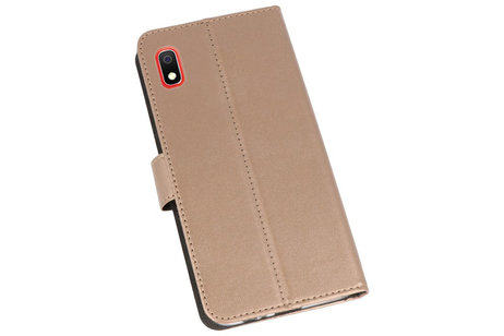 Booktype Telefoonhoesjes - Bookcase Hoesje - Wallet Case -  Geschikt voor Samsung Galaxy A10 - Goud