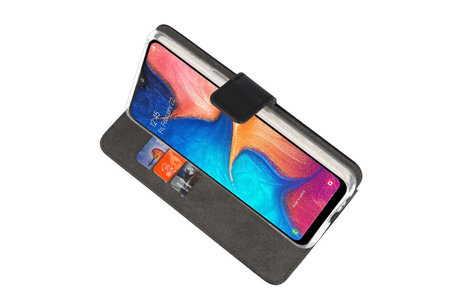 Booktype Telefoonhoesjes - Bookcase Hoesje - Wallet Case -  Geschikt voor Samsung Galaxy A20 - Zwart