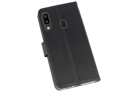 Booktype Telefoonhoesjes - Bookcase Hoesje - Wallet Case -  Geschikt voor Samsung Galaxy A20 - Zwart