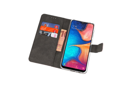 Booktype Telefoonhoesjes - Bookcase Hoesje - Wallet Case -  Geschikt voor Samsung Galaxy A20 - Wit