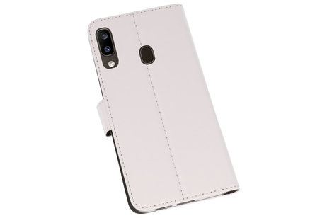 BAOHU Booktype Telefoonhoesjes - Bookcase Hoesje - Wallet Case -  Geschikt voor Samsung Galaxy A20 - Wit