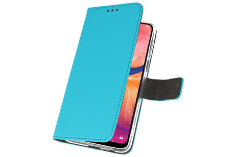 BAOHU Booktype Telefoonhoesjes - Bookcase Hoesje - Wallet Case -  Geschikt voor Samsung Galaxy A20 - Blauw