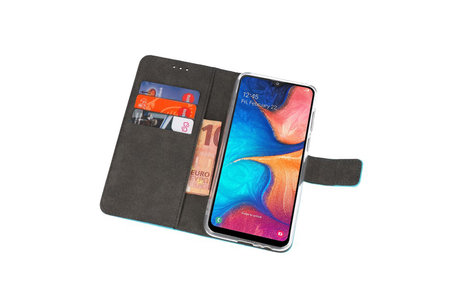 BAOHU Booktype Telefoonhoesjes - Bookcase Hoesje - Wallet Case -  Geschikt voor Samsung Galaxy A20 - Blauw