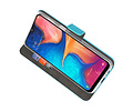 BAOHU Booktype Telefoonhoesjes - Bookcase Hoesje - Wallet Case -  Geschikt voor Samsung Galaxy A20 - Blauw