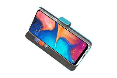 BAOHU Booktype Telefoonhoesjes - Bookcase Hoesje - Wallet Case -  Geschikt voor Samsung Galaxy A20 - Blauw
