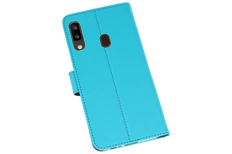 BAOHU Booktype Telefoonhoesjes - Bookcase Hoesje - Wallet Case -  Geschikt voor Samsung Galaxy A20 - Blauw