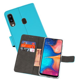 BAOHU Wallet Cases Hoesje Samsung Galaxy A20 Blauw