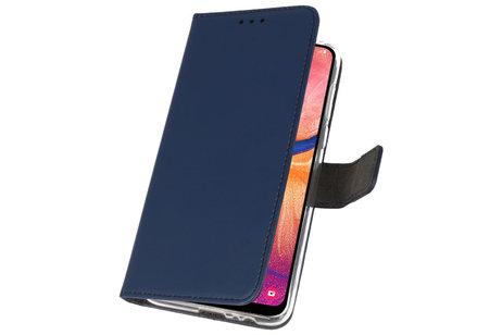 BAOHU Booktype Telefoonhoesjes - Bookcase Hoesje - Wallet Case -  Geschikt voor Samsung Galaxy A20 - Navy