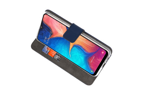 BAOHU Booktype Telefoonhoesjes - Bookcase Hoesje - Wallet Case -  Geschikt voor Samsung Galaxy A20 - Navy