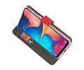 Booktype Telefoonhoesjes - Bookcase Hoesje - Wallet Case -  Geschikt voor Samsung Galaxy A20 - Rood