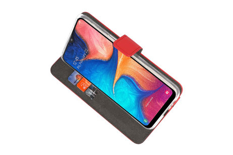 Booktype Telefoonhoesjes - Bookcase Hoesje - Wallet Case -  Geschikt voor Samsung Galaxy A20 - Rood