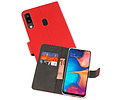 Booktype Telefoonhoesjes - Bookcase Hoesje - Wallet Case -  Geschikt voor Samsung Galaxy A20 - Rood