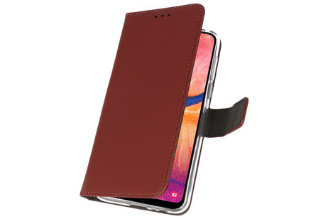 Booktype Telefoonhoesjes - Bookcase Hoesje - Wallet Case -  Geschikt voor Samsung Galaxy A20 - Bruin