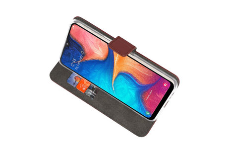 Booktype Telefoonhoesjes - Bookcase Hoesje - Wallet Case -  Geschikt voor Samsung Galaxy A20 - Bruin