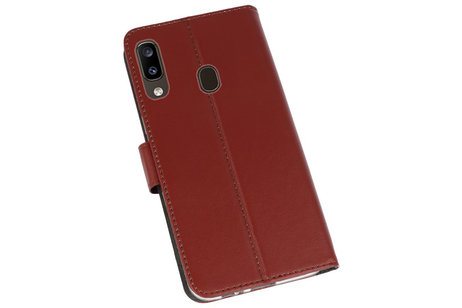 BAOHU Booktype Telefoonhoesjes - Bookcase Hoesje - Wallet Case -  Geschikt voor Samsung Galaxy A20 - Bruin