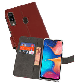 BAOHU Wallet Cases Hoesje Samsung Galaxy A20 Bruin