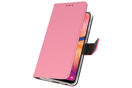 Booktype Telefoonhoesjes - Bookcase Hoesje - Wallet Case -  Geschikt voor Samsung Galaxy A20 - Roze