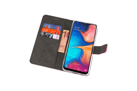 BAOHU Booktype Telefoonhoesjes - Bookcase Hoesje - Wallet Case -  Geschikt voor Samsung Galaxy A20 - Roze