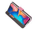 BAOHU Booktype Telefoonhoesjes - Bookcase Hoesje - Wallet Case -  Geschikt voor Samsung Galaxy A20 - Roze
