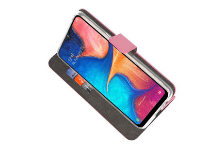 BAOHU Booktype Telefoonhoesjes - Bookcase Hoesje - Wallet Case -  Geschikt voor Samsung Galaxy A20 - Roze