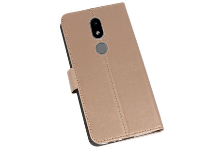 Booktype Telefoonhoesjes - Bookcase Hoesje - Wallet Case -  Geschikt voor Nokia 3.2 - Goud