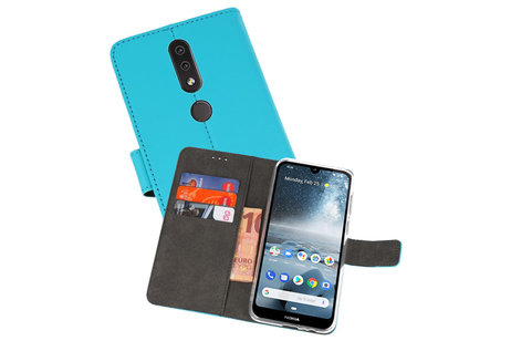 Booktype Telefoonhoesjes - Bookcase Hoesje - Wallet Case -  Geschikt voor Nokia 4.2 - Blauw