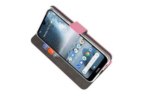 BAOHU Booktype Telefoonhoesjes - Bookcase Hoesje - Wallet Case -  Geschikt voor Nokia 4.2 - Roze
