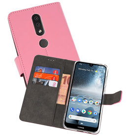 Wallet Cases Hoesje Nokia 4.2 Roze