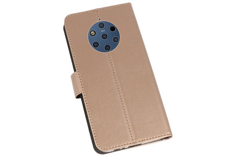 Booktype Telefoonhoesjes - Bookcase Hoesje - Wallet Case -  Geschikt voor Nokia 9 PureView - Goud