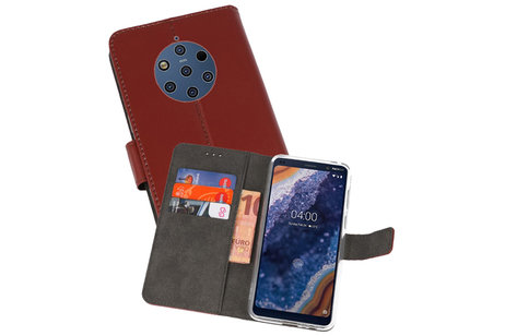 Booktype Telefoonhoesjes - Bookcase Hoesje - Wallet Case -  Geschikt voor Nokia 9 PureView - Bruin