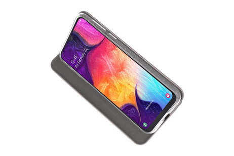 Slim Folio Case - Book Case Telefoonhoesje - Folio Flip Hoesje - Geschikt voor Samsung Galaxy A50 - Grijs