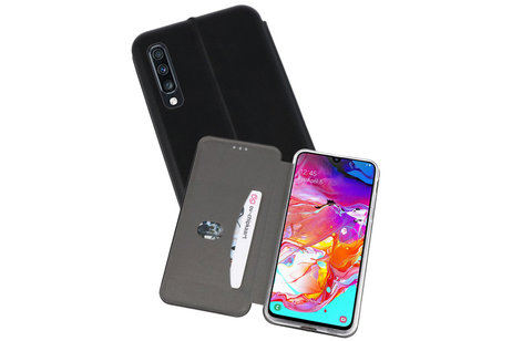 Slim Folio Case - Book Case Telefoonhoesje - Folio Flip Hoesje - Geschikt voor Samsung Galaxy A70 - Zwart