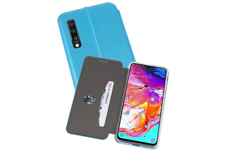 Slim Folio Case - Book Case Telefoonhoesje - Folio Flip Hoesje - Geschikt voor Samsung Galaxy A70 - Blauw