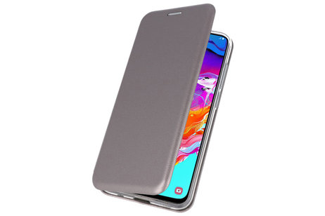 Slim Folio Case - Book Case Telefoonhoesje - Folio Flip Hoesje - Geschikt voor Samsung Galaxy A70 - Grijs