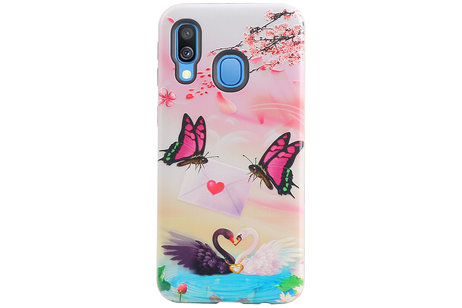 Vlinder Design Hardcase Backcover voor Samsung Galaxy A40