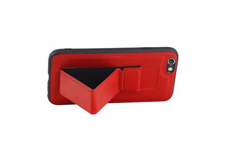 Grip Stand Hardcase Backcover - Telefoonhoesje - Achterkant Hoesje - Geschikt voor iPhone 6 - Rood