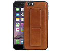 Grip Stand Hardcase Backcover - Telefoonhoesje - Achterkant Hoesje - Geschikt voor iPhone 6 - Bruin