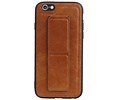 Grip Stand Hardcase Backcover - Telefoonhoesje - Achterkant Hoesje - Geschikt voor iPhone 6 - Bruin