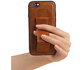 Grip Stand Hardcase Backcover - Telefoonhoesje - Achterkant Hoesje - Geschikt voor iPhone 6 - Bruin