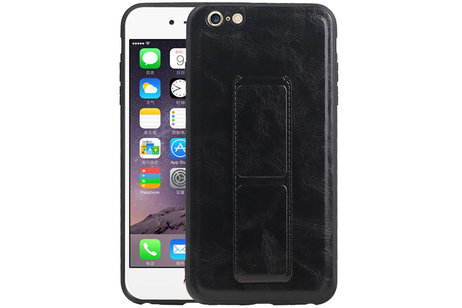 Grip Stand Hardcase Backcover - Telefoonhoesje - Achterkant Hoesje - Geschikt voor iPhone 6 Plus - Zwart