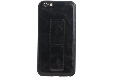 Grip Stand Hardcase Backcover - Telefoonhoesje - Achterkant Hoesje - Geschikt voor iPhone 6 Plus - Zwart
