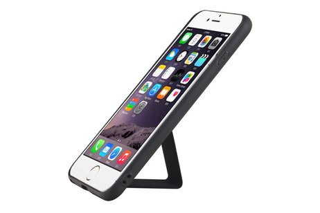 Grip Stand Hardcase Backcover - Telefoonhoesje - Achterkant Hoesje - Geschikt voor iPhone 6 Plus - Zwart