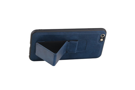 Grip Stand Hardcase Backcover - Telefoonhoesje - Achterkant Hoesje - Geschikt voor iPhone 6 Plus - Blauw