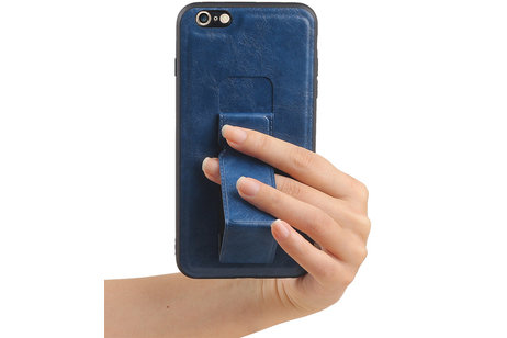 Grip Stand Hardcase Backcover - Telefoonhoesje - Achterkant Hoesje - Geschikt voor iPhone 6 Plus - Blauw