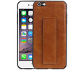 Grip Stand Hardcase Backcover - Telefoonhoesje - Achterkant Hoesje - Geschikt voor iPhone 6 Plus - Bruin