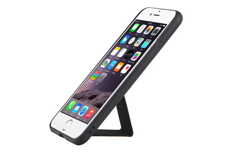 Grip Stand Hardcase Backcover - Telefoonhoesje - Achterkant Hoesje - Geschikt voor iPhone 6 Plus - Bruin