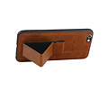 Grip Stand Hardcase Backcover - Telefoonhoesje - Achterkant Hoesje - Geschikt voor iPhone 6 Plus - Bruin