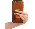 Grip Stand Hardcase Backcover - Telefoonhoesje - Achterkant Hoesje - Geschikt voor iPhone 6 Plus - Bruin